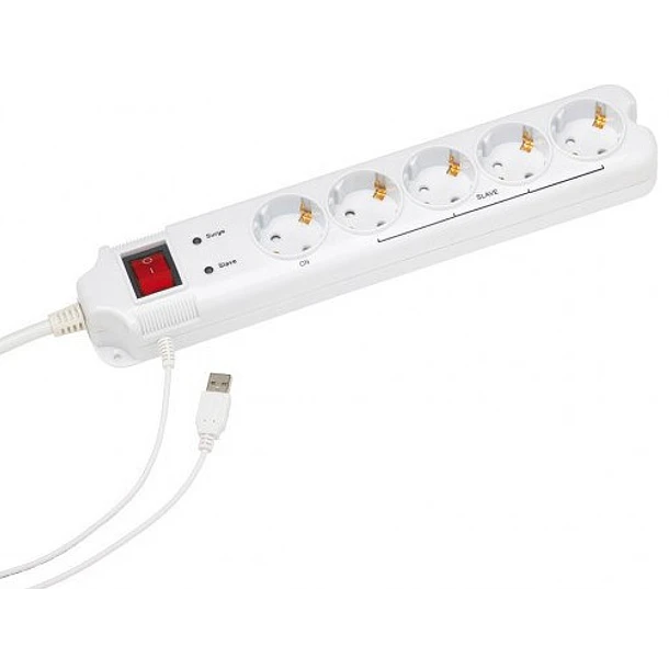 Extensão Quintupla USB c/ Interruptor (1,5 mts) Branco - ENERGENIE 1