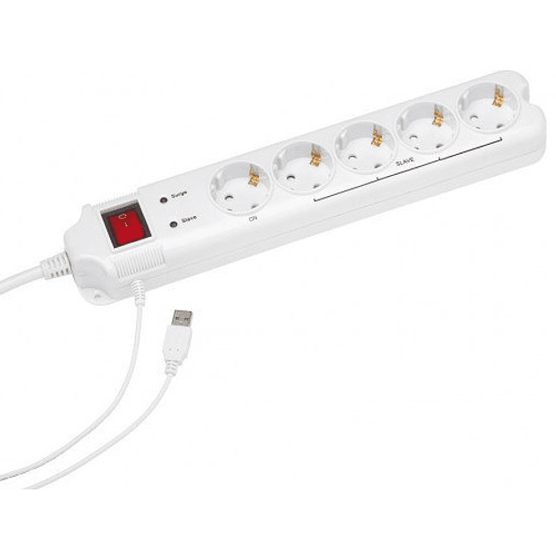 Extensão Quintupla USB c/ Interruptor (1,5 mts) Branco - ENERGENIE 1