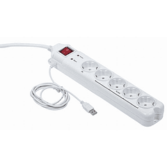Extensão Quintupla USB c/ Interruptor (1,5 mts) Branco - ENERGENIE