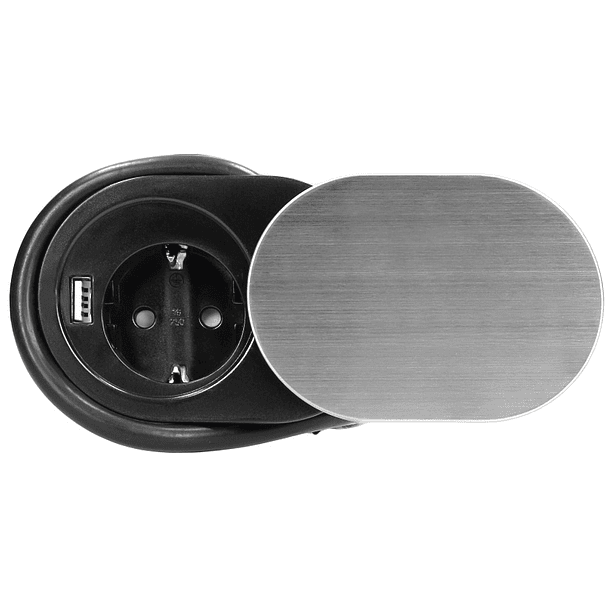 Tomada Elétrica Embutir c/ Porta USB (Prateado) - ORNO 3