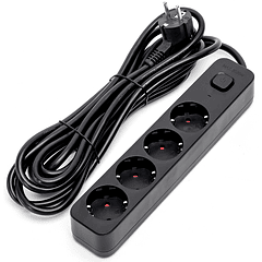 Extensão Quadrupla c/ Interruptor (5 mts) - Preto