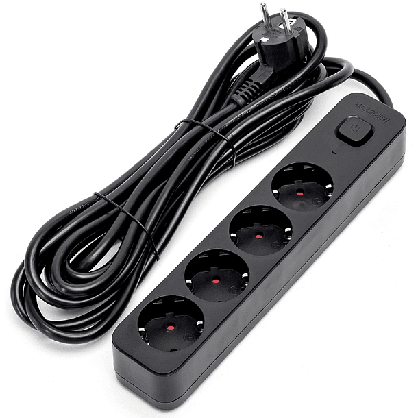 Extensão Quadrupla c/ Interruptor (5 mts) - Preto 