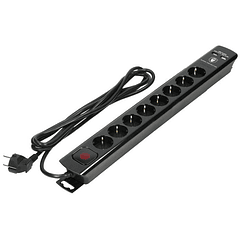 Extensão Octupla c/ 2x USB Preto (3 mts) - ORNO