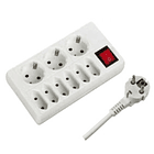 Base 3 Tomadas Schucko, 6 Tomadas Euro + Interruptor (3 mts) 2