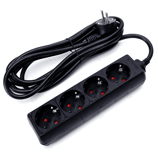 Extensão Quadrupla Preto (3 mts) 