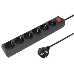 Extensão Sextupla c/ Interruptor (3 mts) - Preto