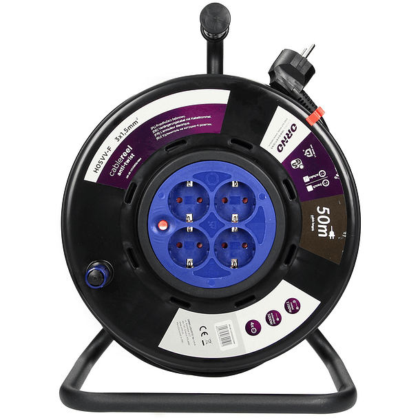 Extensão 4 Tomadas c/ Enrolador (3x 1,5 mm2) - 50 mts 2