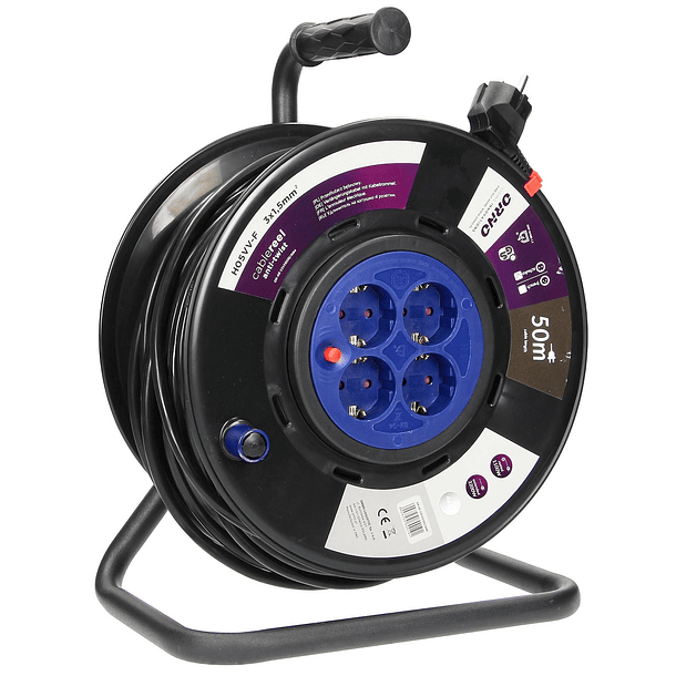 Extensão 4 Tomadas c/ Enrolador (3x 1,5 mm2) - 50 mts 3