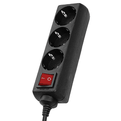 Extensão Tripla c/ Interruptor (1,5 mts) - Preto