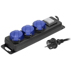 Extensão Tripla 3x 1,5mm c/ Protecção de Mola IP44 (3 mts) - ORNO