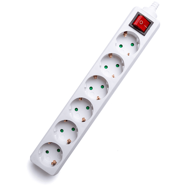 Tomada Sextupla c/ Interruptor s/ Fio 