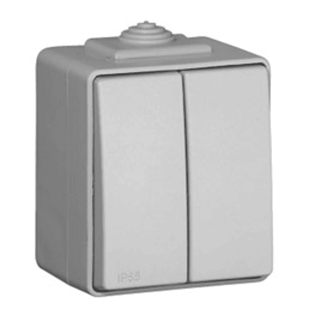 Comutador Escada Duplo Cinza 16A 250V Série Estanque48 - EFAPEL 