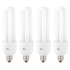 Pack 4x Lampadas Economizadoras E14 220V 2U 15W Branco Q. 3000K 825Lm