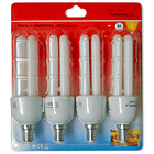 Pack 4x Lampadas Economizadoras E14 220V 2U 15W Branco Q. 3000K 825Lm 2