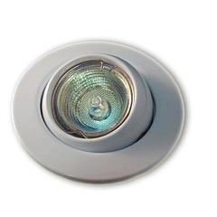 Pack Lampada Halogéneo 220V 50W + Aro Encastre Giratório (Branco)