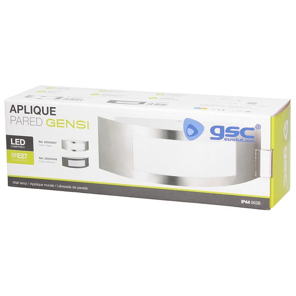 Aplique Parede Gensi E27 IP44 (Níquel) - GSC 4