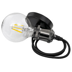 Suporte de Lâmpada E27 em Suspensão Preto Pérola (1 metro)