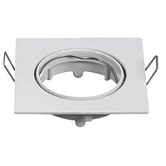 Aro Quadrado Ajustável em Branco p/ Lampadas MR16-GU10