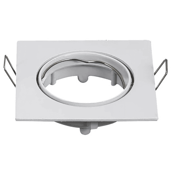 Aro Quadrado Ajustável em Branco p/ Lampadas MR16-GU10 