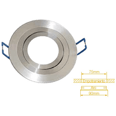 Aro Redondo Ajustável em Aluminio p/ Lampadas MR16-GU10