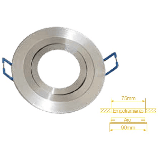 Aro Redondo Ajustável em Aluminio p/ Lampadas MR16-GU10 