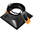 Aro Quadrado Recuado Basculante em Alumínio Preto p/ Lampadas MR16-GU10 2