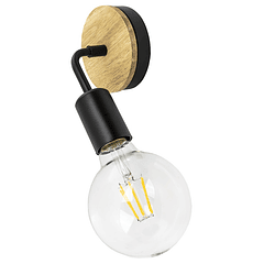 Suporte de Lâmpada E27 (Preto) p/ Parede