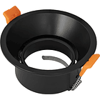 Aro Redondo Recuado Basculante em Alumínio Preto p/ Lampadas MR16-GU10 1