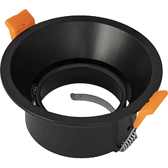 Aro Redondo Recuado Basculante em Alumínio Preto p/ Lampadas MR16-GU10