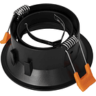 Aro Redondo Recuado Basculante em Alumínio Preto p/ Lampadas MR16-GU10 2