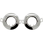 Pack 2x Aros Redondos Cromados p/ Lampadas MR16-GU10 1