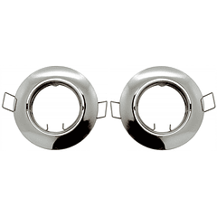 Pack 2x Aros Redondos Cromados p/ Lampadas MR16-GU10