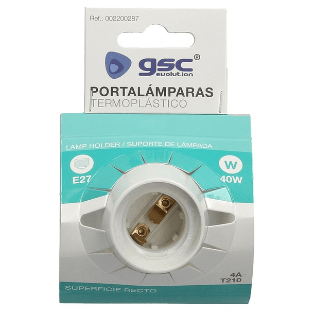 Suporte de Lampada E27 c/ Base PC Direito (Branco) - GSC 2