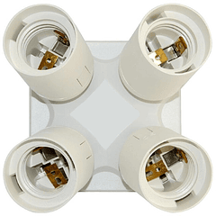 Suporte Adaptador Lampada E27 -> 4x E27