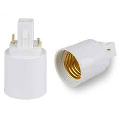 Suporte Adaptador Lampada PL G24d (2 Pinos) -> E27