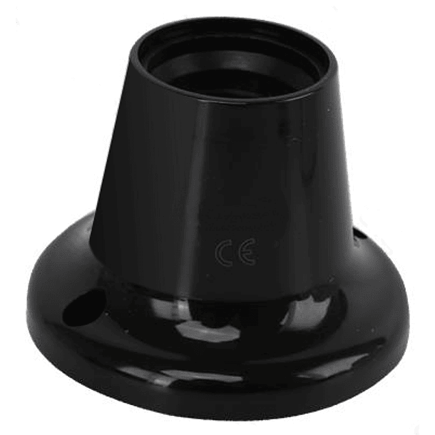 Suporte de Lampada E27 c/ Base PC Direito (Preto) 