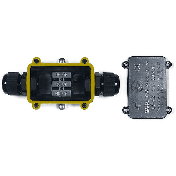 Ligador Estanque c/ Caixa (3 Pinos) 2 Vias 1.0~2.5mm2 IP68 p/ Instalações Eléctricas Exteriores 2