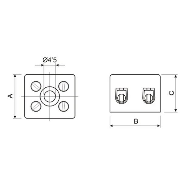 Ligador Cerâmico 1 Ligação (2,5mm²) 2