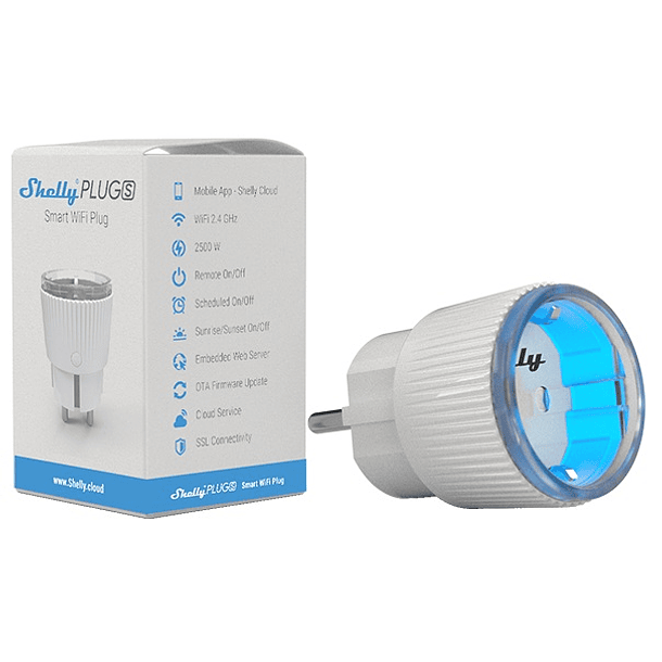 Tomada Inteligente Wi-Fi c/ Medidor de Consumo 220V (12A 2500W) - Shelly Plug S 2