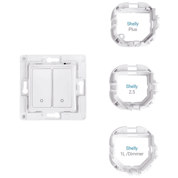 Interruptor de Parede 2 Botões p/ Módulos Shelly (Branco) - Shelly Wall Switch 2 2
