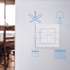 Interruptor de Parede 4 Botões p/ Módulos Shelly (Branco) - Shelly Wall Switch 4