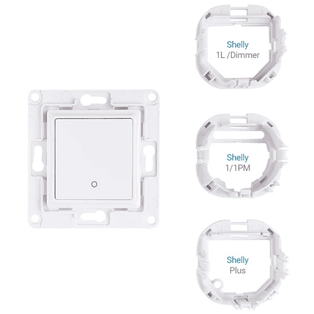 Interruptor de Parede 1 Botão p/ Módulos Shelly (Branco) - Shelly Wall Switch 1 2