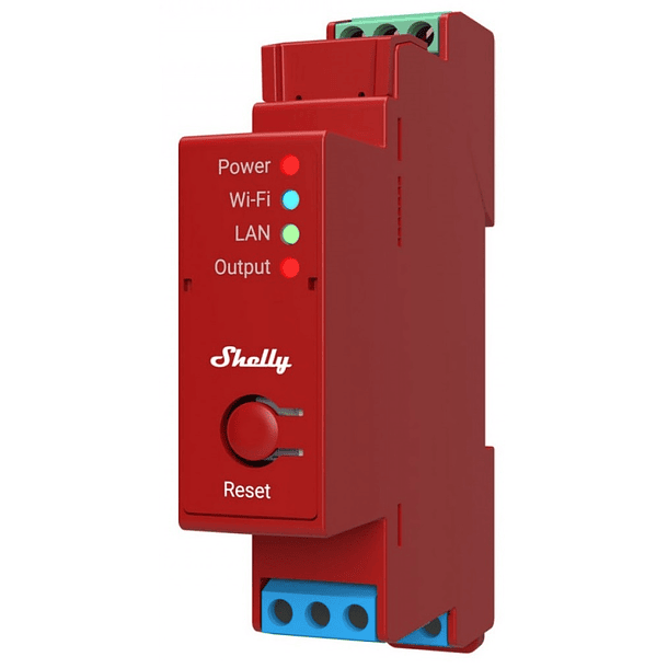 Módulo p/ Calha DIN c/ 1 Relé e Med. Energia p/ Autom. Wi-Fi/BT/LAN 110/240VAC 16A - Shelly PRO 1PM 