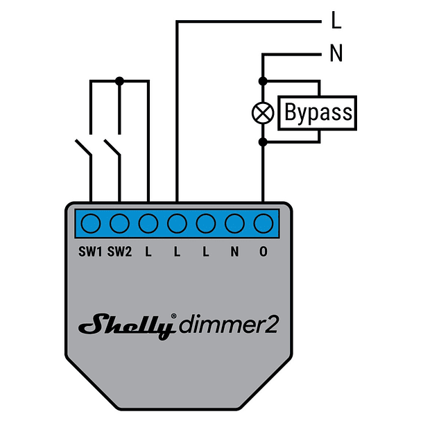 Módulo Controlador Dimmer 2 Inteligente Wi-Fi p/ Iluminação - Shelly Dimmer 2 3