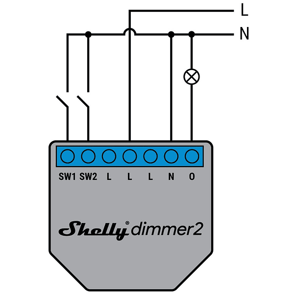 Módulo Controlador Dimmer 2 Inteligente Wi-Fi p/ Iluminação - Shelly Dimmer 2 4