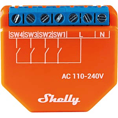 Módulo Interruptor de Ativação de Cenários p/ Automação Wi-Fi c/ 4 Entradas - Shelly Plus I4