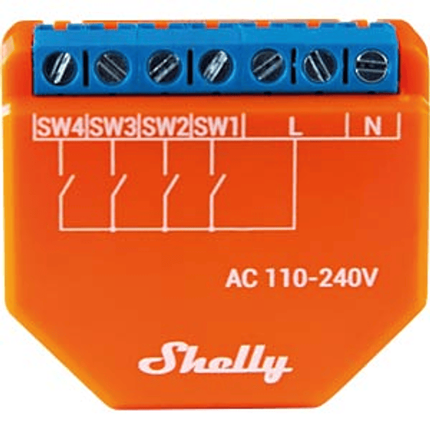 Módulo Interruptor de Ativação de Cenários p/ Automação Wi-Fi c/ 4 Entradas - Shelly Plus I4 2