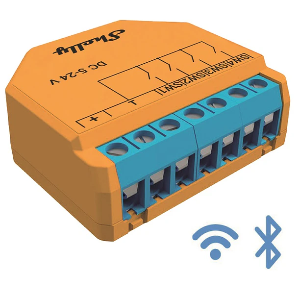 Módulo Interruptor de Ativação de Cenários p/ Automação Wi-Fi c/ 4 Entradas - Shelly Plus I4 DC 3