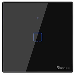 Interruptor Touch (1 Gang) Smart Wi-Fi+RF em Vidro de Encastrar (Preto) - Sonoff T3EU1C