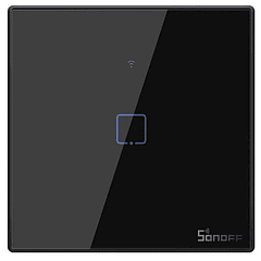 Interruptor Touch (1 Gang) Smart Wi-Fi+RF em Vidro de Encastrar (Preto) - Sonoff T3EU1C